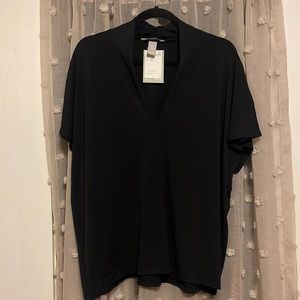 NWT H&M Black V-Neck Blouse- Women’s XXL